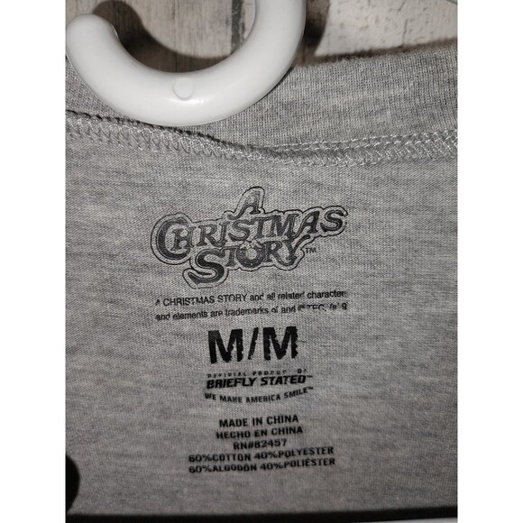 Men's Medium Pajama Set A Christmas Story Oh Fudge Gray Green Short Sleeve - Picture 4 of 11